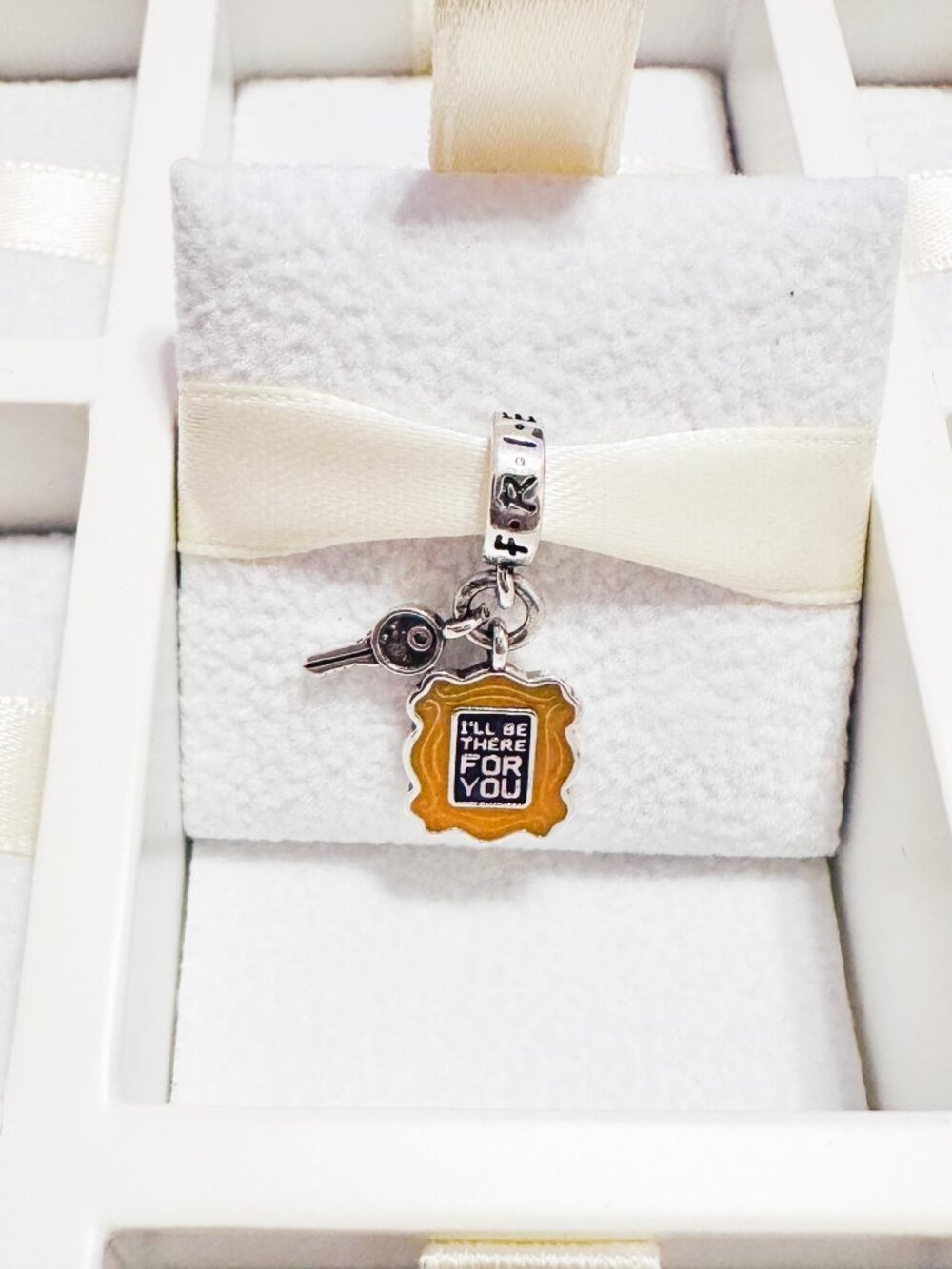 925 Sterling Silver Friend Series Frame With Phrase I'll Be There For You Charm